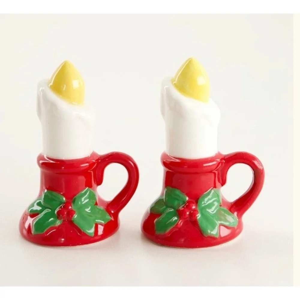 Cracker Barrel Christmas Candles Salt & Pepper Ceramic Shakers NWT 2026